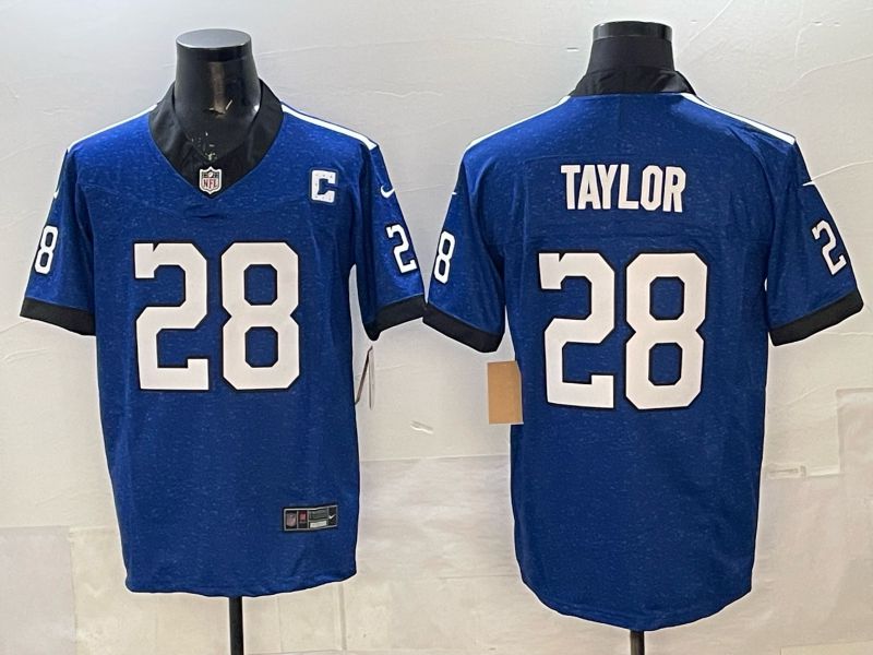 Men 2026 Indianapolis Colts #28 Taylot Blue 3th generations Nike Limited NFL Jersey style 0057